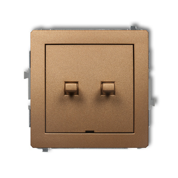 KARLIK DECO 8DWPUS-10.21 Łącznik jednobiegunowy  ze schodowym w stylu amerykańskim (dwa klawisze bez piktogramów