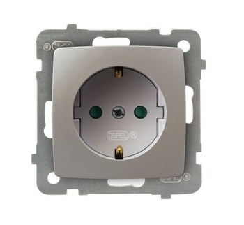 OSPEL KARO GP-1SSP/m/43 Gniazdo pojedyncze z/u schuko z przesłonami torów