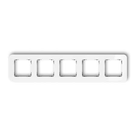 KARLIK ICON 0-12-IRSZ-5 Ramka uniwersalna pięciokrotna zaokrąglona - efekt szkła (ramka: biała; spód: czarny)