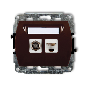 KARLIK TREND 4GFK-3  Gniazdo antenowe pojedyńcze typu F (SAT) + gniazda komp. poj. 1xRJ45