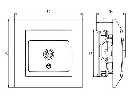Ospel impresja GPA-1YF/m/28 Gniazdo antenowe typu F pojedyncze złoto