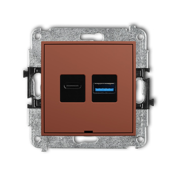 KARLIK MINI 63MCUSBBO-8 Mechanizm ładowarki USB podwójnej USB C + USB A, 20W max., bez pola opisowego
