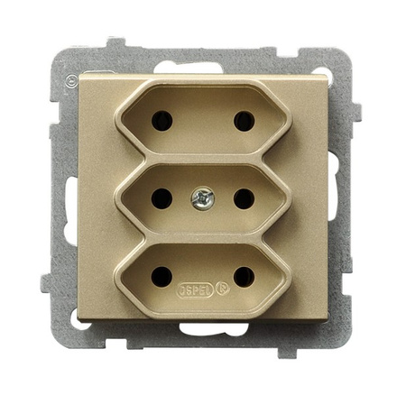 OSPEL SONATA GP-3RP/m/39 Gniazdo potrójne EURO z przesłonami