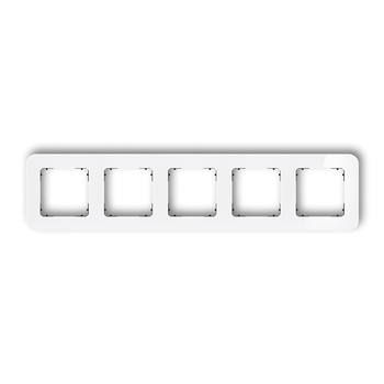 KARLIK ICON 0-12-IRSZ-5 Ramka uniwersalna pięciokrotna zaokrąglona - efekt szkła (ramka: biała; spód: czarny)