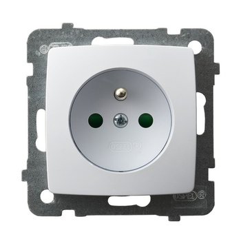 OSPEL KARO GP-1SZP/m/00 Gniazdo pojedyncze z uziemieniem z przesłonami