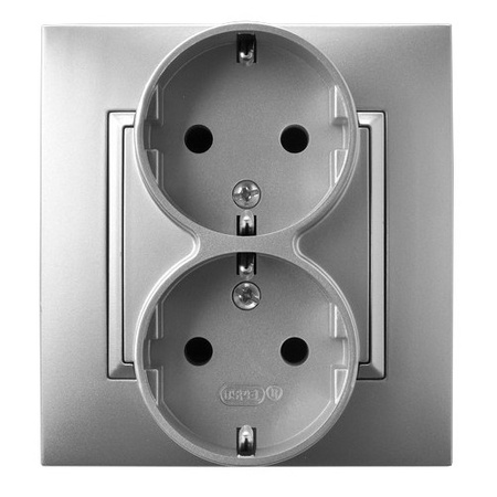 Ospel aria GP-2US/18 Gniazdo podwójne z uziemieniem schuko kompletne z ramką