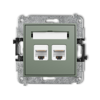 KARLIK ICON 61IGK-8 Mechanizm gniazda komputerowego podwójnego 2xRJ45, kat. 6A, 8-stykowy