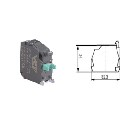 VCX STYK pomocniczy XB5-BE101 1NO ZIELONY