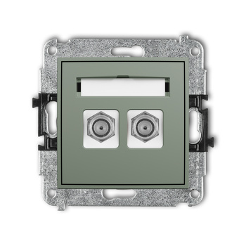 KARLIK ICON 61IGF-2 Mechanizm gniazda antenowego podwójnego typu F (SAT) niklowany