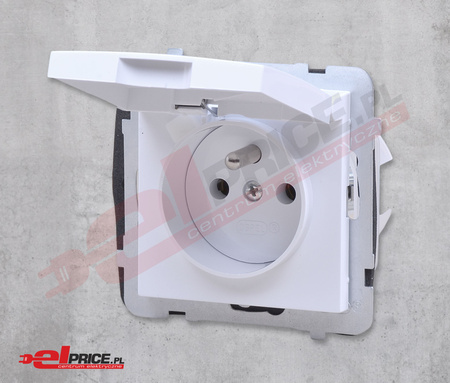 Ospel as gph-1gz/m/00/w gniazdo pojedyncze z uziemieniem brzyzgoszczelne ip44