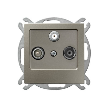 OSPEL AS GPA-GS/m/45 Gniazdo RTV-SAT końcowe satyna light