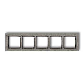 KARLIK DECO 28-12-DRB-5 Ramka uniwersalna pięciokrotna - beton (ramka: ciemnoszary; spód: czarny)