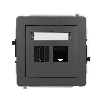 KARLIK DECO 28DGHK  Gniazdo pojedyńcze  HDMI 2.0 + gniazda komp. poj. 1xRJ45
