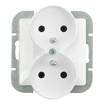 Gniazdo podwójne p/t 2x2P+Z Pearl, 16A, 250V, PT-6 PR, biały