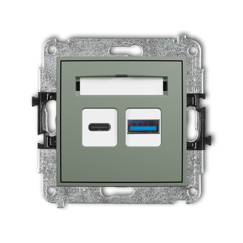 KARLIK MINI 61MCUSB-8 Mechanizm ładowarki USB podwójnej USB C + USB A, 20W max.