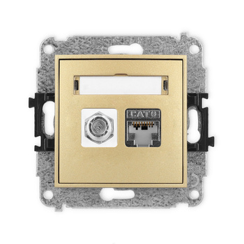 KARLIK ICON 29IGFK-5  Gniazdo antenowe pojedyńcze typu F (SAT) + gniazda komp. poj. 1xRJ45