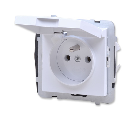 Ospel as gph-1gz/m/00/w gniazdo pojedyncze z uziemieniem brzyzgoszczelne ip44