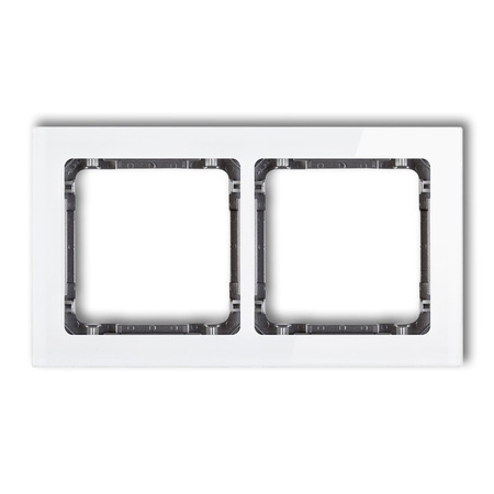 KARLIK DECO 0-11-DRS-2 Ramka uniwersalna podwójna - efekt szkła (ramka: biała; spód: grafitowy)
