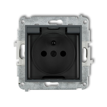 KARLIK MINI 28MGPB-1zdp  Gniazdo bryzgoszczelne z uziemieniem 2P+Z (klapka dymna