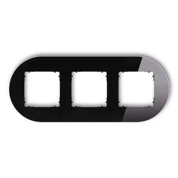 KARLIK ICON 12-12-IRSO-3 Ramka uniwersalna potrójna okrągła - efekt szkła (ramka: czarna; spód: czarny)