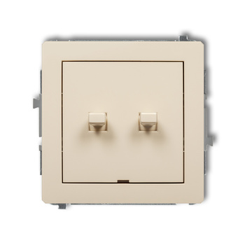 KARLIK DECO 1DWPUS-10.21 Łącznik jednobiegunowy  ze schodowym w stylu amerykańskim (dwa klawisze bez piktogramów