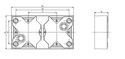 OSPEL IMPRESJA PNP-2Y/18 Puszka instalacyjna podwójna biały