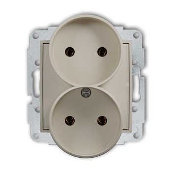 KARLIK ICON 60IGPR-2 Mechanizm gniazda podwójnego do ramki bez uziemienia 2x2P (bez przesłon torów prądowych)
