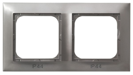 OSPEL IMPRESJA RH-2Y/23 Ramka podwójna do łączników IP-44 tytan