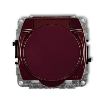 KARLIK TREND 4GPB-1sp  Gniazdo bryzgoszczelne z uziemieniem SCHUKO 2P+Z (klapka brązowa