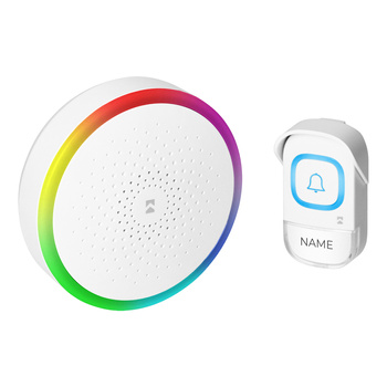 ENTIKO AC, dzwonek bezprzewodowy sieciowy, learning system, 60 dźwięków,  300m, biały