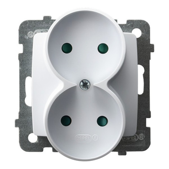 OSPEL KARO GP-2SRP/m/00 Gniazdo podwójne z przesłonami torów, moduł