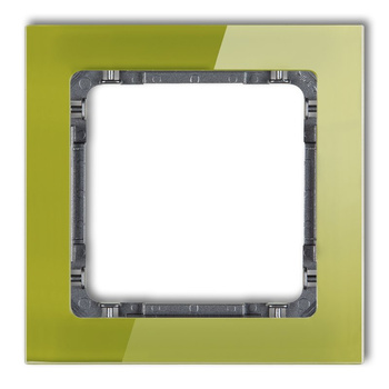 KARLIK DECO 2-11-DRS-1 Ramka uniwersalna pojedyncza - efekt szkła (ramka zielona; spód grafitowy)