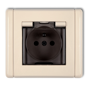 KARLIK FLEXI 1FGPB-1zdp  Gniazdo bryzgoszczelne z uziemieniem 2P+Z (klapka dymna