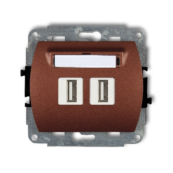 KARLIK TREND 9GUSB-6  Gniazdo podwójne 2xUSB A-A 3.0