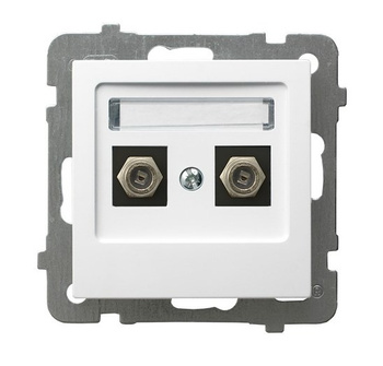 OSPEL AS GPA-2GF/m/00 Gniazdo antenowe typu F podwójne biały