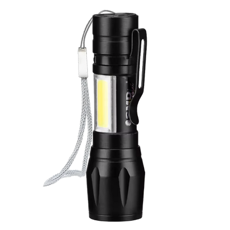 LATARKA LED ZOOM AKU 5W XPE+ COB+ ETUI