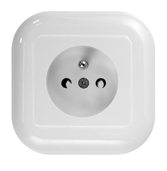 Gniazdo pojedyncze p/t 2p+Z 16A, 250V, FAN, biały
