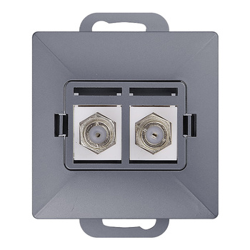 Gniazdo podw. typu F Pearl, TV/F-F1/P2, antracyt