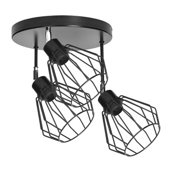 PINO oprawa ścienno-sufitowa, moc max. 3x60W, E27, czarna, podstawa okrągła, wielopoziomowa, ruchome głowice lampy