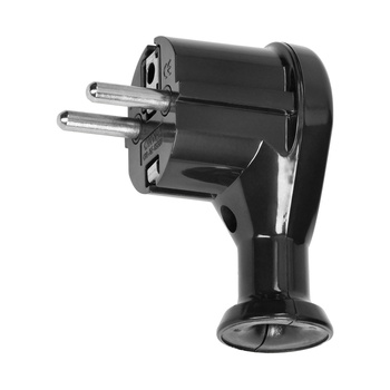 Wtyczka kątowa 2P+Z, Uni-Schuko, czarna, 24 szt.