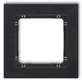 KARLIK DECO 12-12-DRA-1 Ramka uniwersalna pojedyncza - aluminium szczotkowane (ramka: czarna; spód: czarny)