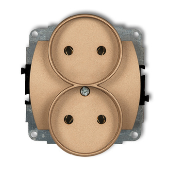 KARLIK TREND 8GPR-2p  Gniazdo podwójne do ramki poziomej bez uziemienia 2x2P (przesłony torów prądowych)