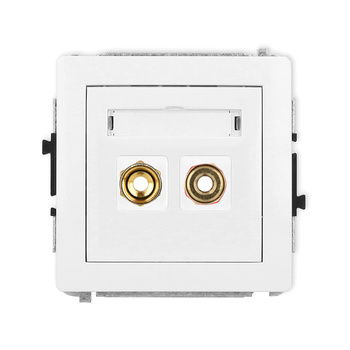 KARLIK DECO 25DGG-4  Gniazdo głośnikowe pojedyńcze (typu banan - czerwony i czarny