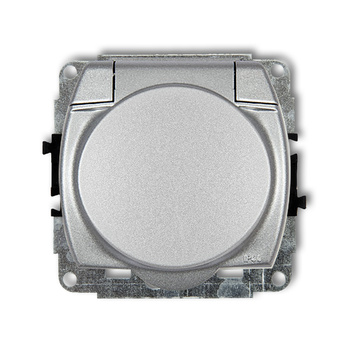 KARLIK TREND 7GPB-1zp  Gniazdo bryzgoszczelne z uziemieniem 2P+Z (klapka srebrny metalik