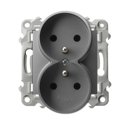 OSPEL SZAFIR GP-2ZRZ/m/70 Gniazdo podwójne z uziemieniem moduł