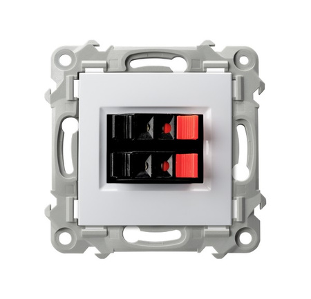 OSPEL SZAFIR GG-2Z/m/00 Gniazdo głośnikowe podwójne biały