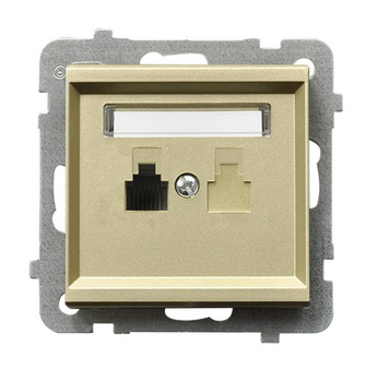 OSPEL SONATA GPT-1R/m/39 Gniazdo telefoniczne pojedyncze złoty