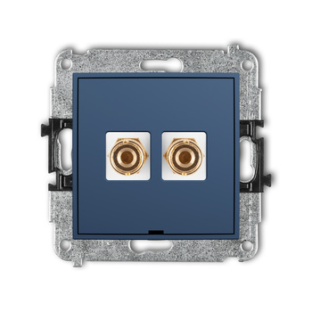 KARLIK ICON 64IGGBO-3 Mechanizm gniazda głośnikowego pojedynczego, bez pola opisowego (typu banan - czerwony i czarny, pozłacany, 4 mm2, do lutowania)