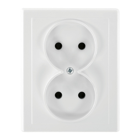 Gniazdo podwójne p/t 2x2P Malta, 16A, 250V, PT-5M, biały