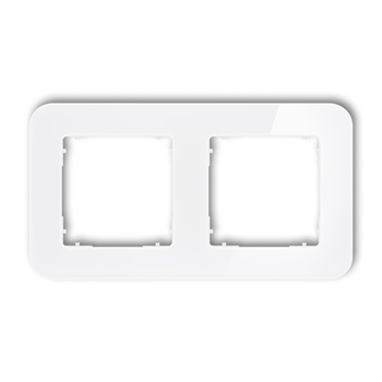 KARLIK ICON 0-0-IRSZ-2 Ramka uniwersalna podwójna zaokrąglona - efekt szkła (ramka: biała; spód: biały)